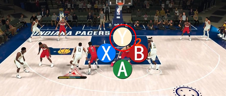 NBA 2K23 give an alley-oop to a teammate